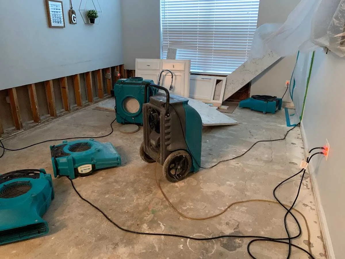 Dehumidifier in flood-cut room for Water Extraction & Removal in Harpswell